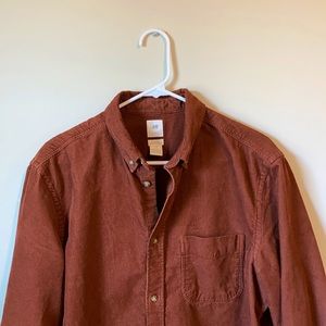 Retro H&M L.O.G.G Burnt Orange Corduroy Shirt